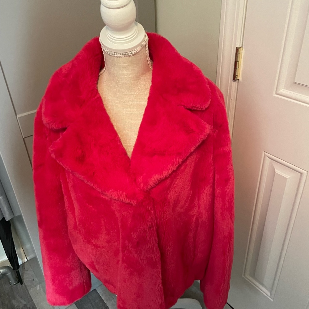 Hot Pink Faux Coat